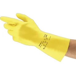 Flergångshandske Ansell Latex Flossad Gul S