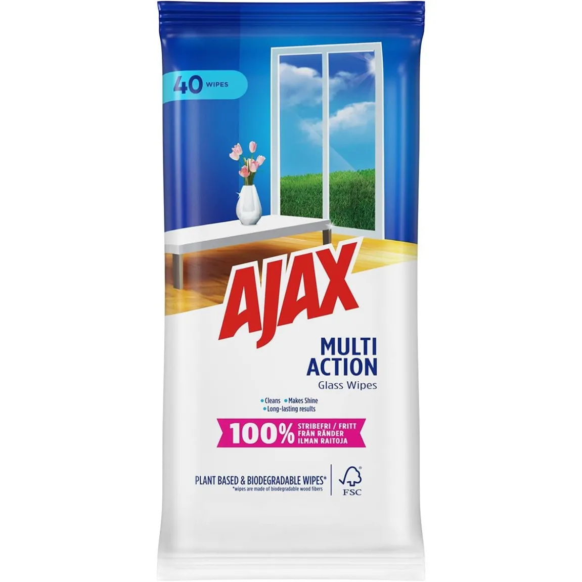 Fönsterputs Ajax Wipes Glass