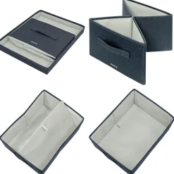 Förvaringslåda Leitz Tygklädd M. Lock Grå 285x203x380mm
