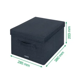 Förvaringslåda Leitz Tygklädd M. Lock Grå 285x203x380mm