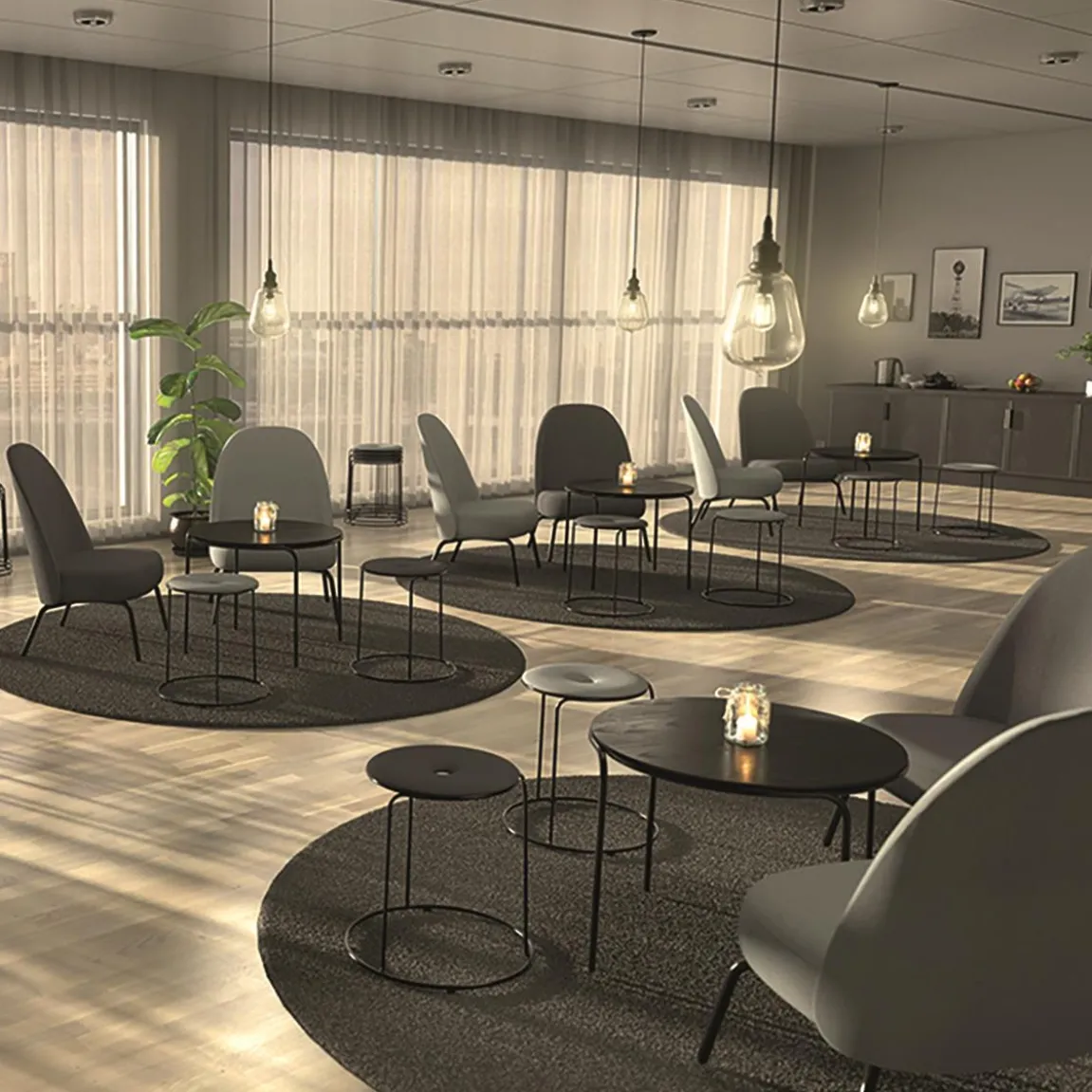 Fåtölj inoff Friend Lounge Metallben Beige/Svart