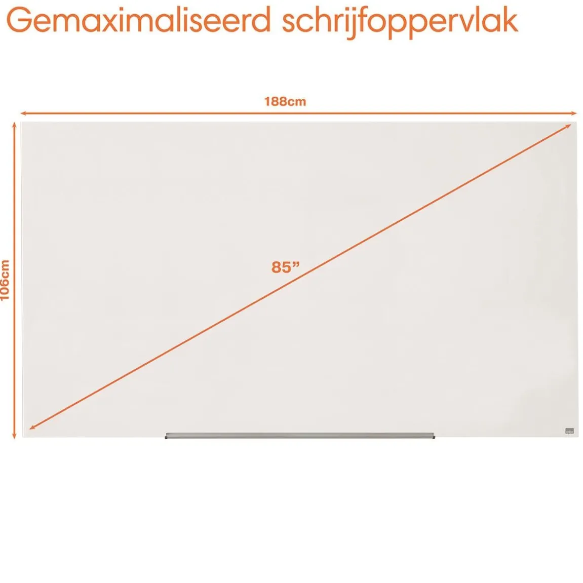Glastavla Nobo Impression Pro 85" vit 1883x1059mm