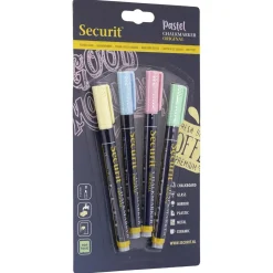 Griffelpenna Securit Rund Spets Pastell 4 Färger 1-2mm