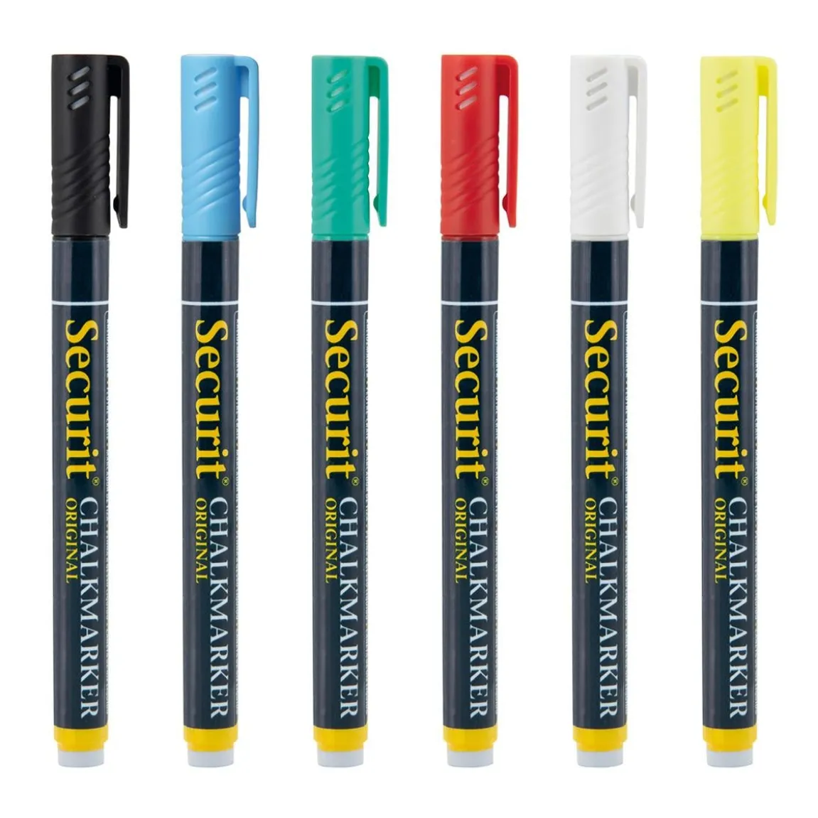 Griffelpenna Securit Rund Spets Vit 1-2mm