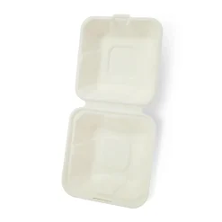 Hamburgerbox Träfiber Vit 145x145x70mm