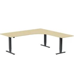 Höj-& Sänkbart Skrivbord Lanab Höger Björk/Antracit 1800x1800mm