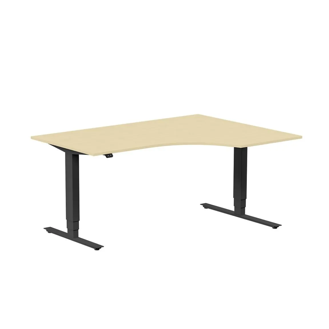 Höj-& Sänkbart Skrivbord Lanab Höger Björk/Svart 1600x1200mm