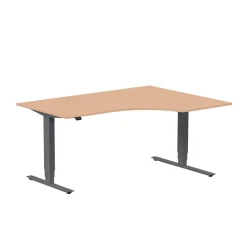 Höj-& Sänkbart Skrivbord Lanab Höger Bok/Antracit 1600x1200mm