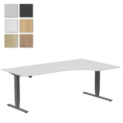 Höj-& Sänkbart Skrivbord Lanab Höger Bok/Antracit 2000x1200mm