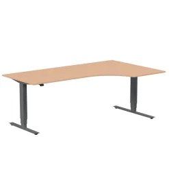 Höj-& Sänkbart Skrivbord Lanab Höger Bok/Antracit 2000x1200mm