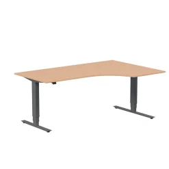 Höj-& Sänkbart Skrivbord Lanab Höger Bok/Antracit 1800x1200mm