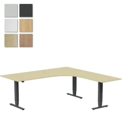 Höj-& Sänkbart Skrivbord Lanab Höger Bok/Antracit 2000x1800mm