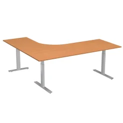 Höj-& sänkbart skrivbord Lanab Höger Bok/Silver 1800x1800