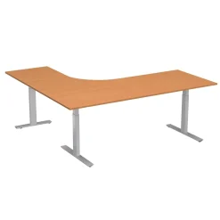Höj-& sänkbart skrivbord Lanab Höger Bok/Silver 2000x1800
