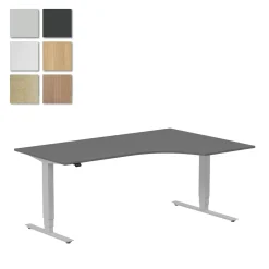 Höj-& Sänkbart Skrivbord Lanab Höger Bok/Silver 1800x1200mm