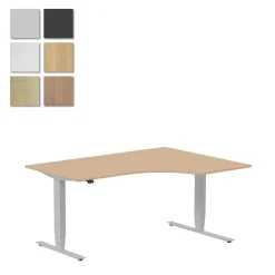 Höj-& Sänkbart Skrivbord Lanab Höger Bok/Silver 1600x1200mm