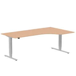 Höj-& Sänkbart Skrivbord Lanab Höger Bok/Silver 2000x1200mm
