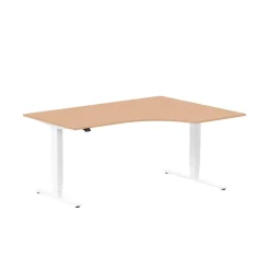 Höj-& Sänkbart Skrivbord Lanab Höger Bok/Vit 1600x1200mm