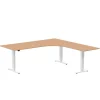 Höj-& sänkbart skrivbord Lanab Höger Bok/Vit 2000x2000mm