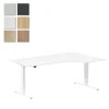 Höj-& Sänkbart Skrivbord Lanab Höger Bok/Vit 1800x1200mm