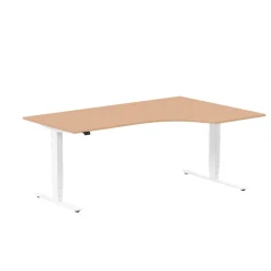 Höj-& Sänkbart Skrivbord Lanab Höger Bok/Vit 1800x1200mm