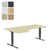 Höj-& Sänkbart Skrivbord Lanab Vänster Bok/Antracit 2000x1200mm