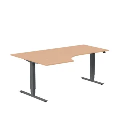 Höj-& Sänkbart Skrivbord Lanab Vänster Bok/Antracit 1800x1200mm