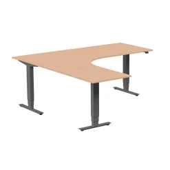 Höj-& Sänkbart Skrivbord Lanab Vänster Bok/Antracit 2000x1800mm