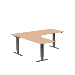Höj-& Sänkbart Skrivbord Lanab Vänster Bok/Antracit 2000x2000mm