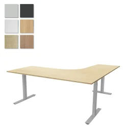 Höj-& sänkbart skrivbord Lanab Vänster Bok/Silver 1800x1800