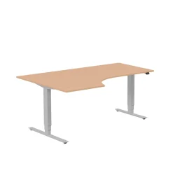 Höj-& Sänkbart Skrivbord Lanab Vänster Bok/Silver 1800x1200mm