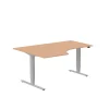 Höj-& Sänkbart Skrivbord Lanab Vänster Bok/Silver 1600x1200mm