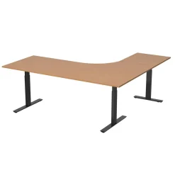 Höj-& sänkbart skrivbord Lanab Vänster Bok/Svart 2000x1800