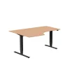 Höj-& Sänkbart Skrivbord Lanab Vänster Bok/Svart 1600x1200mm