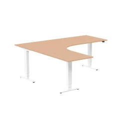 Höj-& sänkbart skrivbord Lanab Vänster Bok/Vit 2000x2000mm