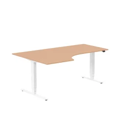 Höj-& Sänkbart Skrivbord Lanab Vänster Bok/Vit 1800x1200mm