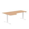 Höj-& Sänkbart Skrivbord Lanab Vänster Bok/Vit 2000x1200mm