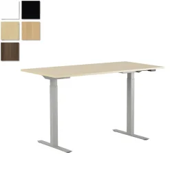 Höj-& Sänkbart skrivbord Lotus 2 motorer Sil/Vit 1400x800mm