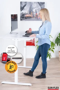 Höj- Sänkbart Skrivbord Sun-Flex Easydesk Elite vit 1200x600 mm