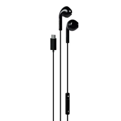 Hörlurar Happy Plugs USB-C Trådbunden Svart