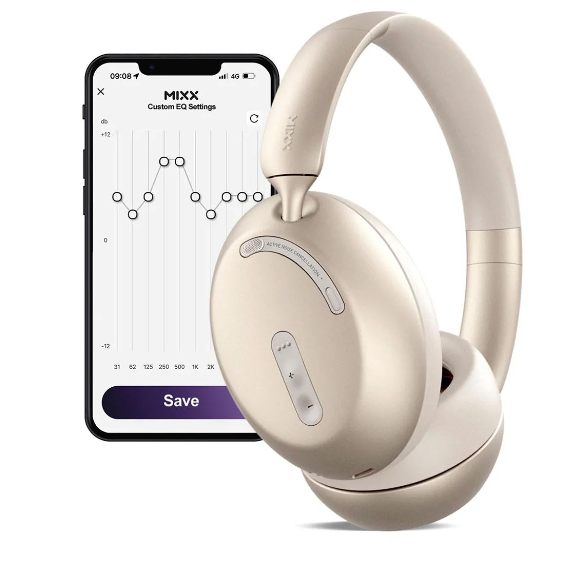 Hörlurar Mixx Over-Ear Trådlös StreamQ D3 ANC Sand