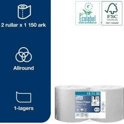 Industrirulle Tork W1/2 Avtork 1-lg 245mm x 460m