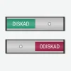 Informationsskylt Diskad/Odiskad Magnet