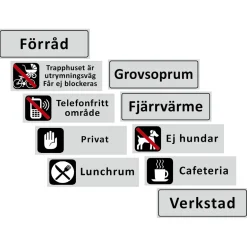 Informationsskylt Unigraphics Toalett Dam/Herr 225x80 mm