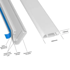 Kabelkanal D-LINE Vit 60x15cm x 1m