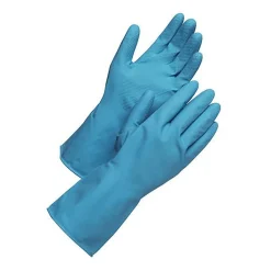 Kemskyddshandske Worksafe 50-456 Nitril Oflockad Blå 7