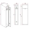 Klädskåp Click 1-dörr x 3 modul Mörkgrå 1800x900x500mm