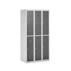 Klädskåp Click 2-dörr x 3 modul Mörkgrå 1800x900x500mm