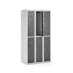 Klädskåp Click 2-dörr x 3 modul Mörkgrå 1800x900x500mm