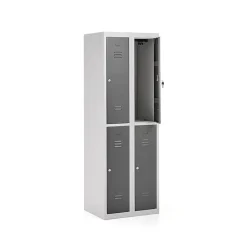 Klädskåp Click 2-dörr x 2 modul Mörkgrå 1800x600x500mm